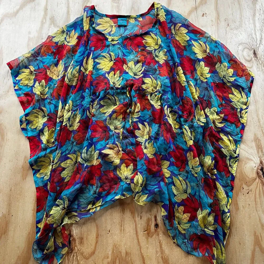 California Breeze Floral Sheer Swimsuit Cover-Up - OS